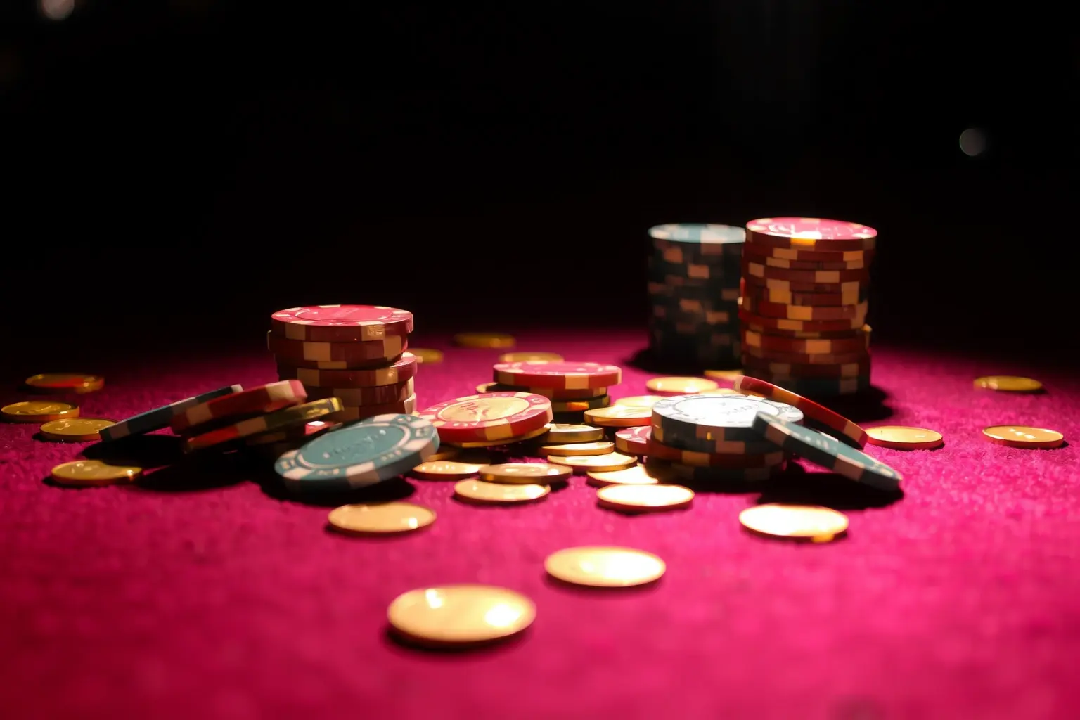 Modern casino marketing dashboard showing rising ROI graphs, poker chips, and professional analytics interface